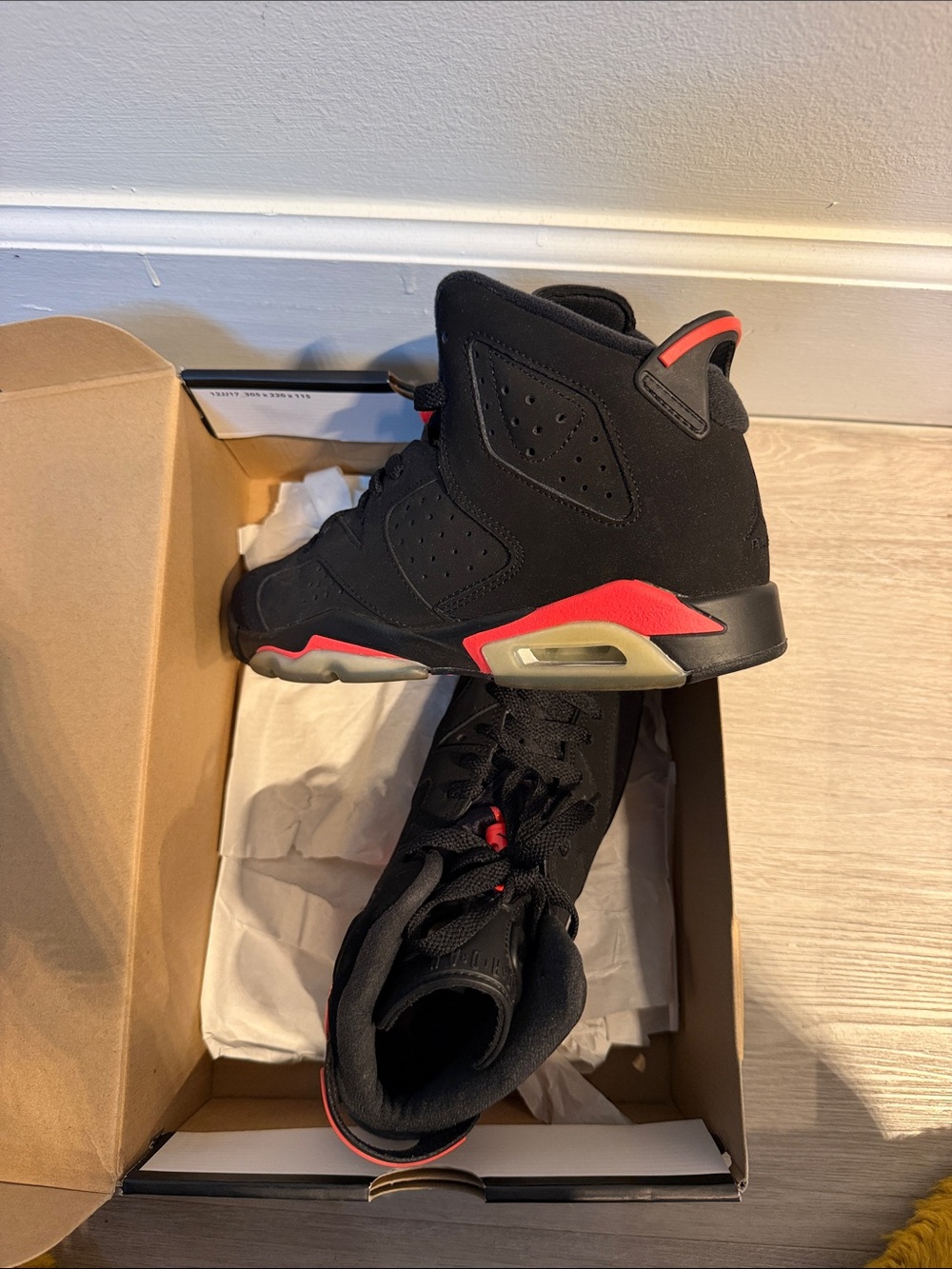 Jordan Kids Black and Red Air Jordan 6 Sneakers